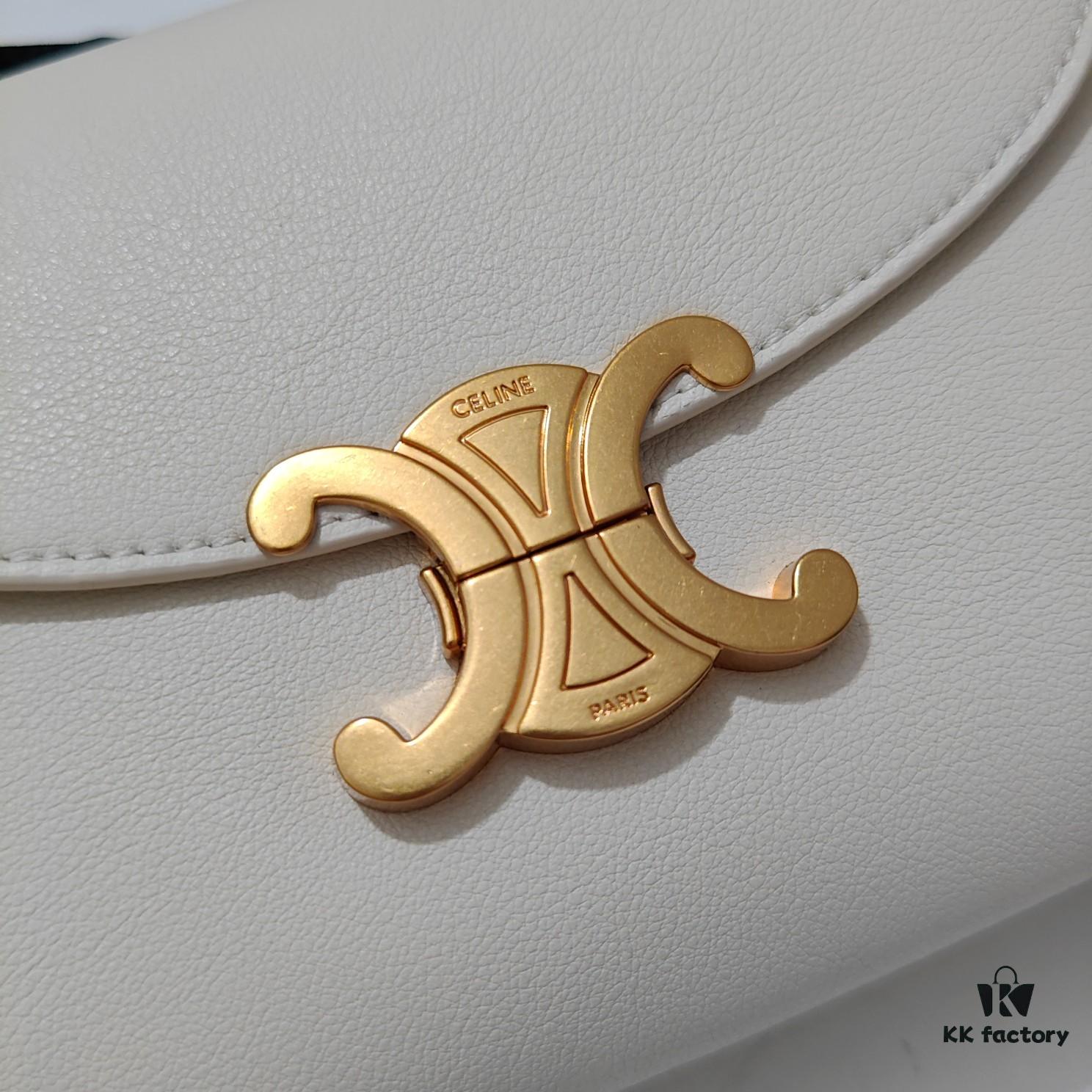 Quality Upgrade Small Size Celine 2024 New Archival Bag in Crispy Calf Leather