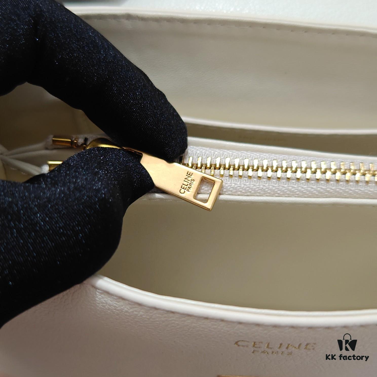 Quality Upgrade Small Size Celine 2024 New Archival Bag in Crispy Calf Leather