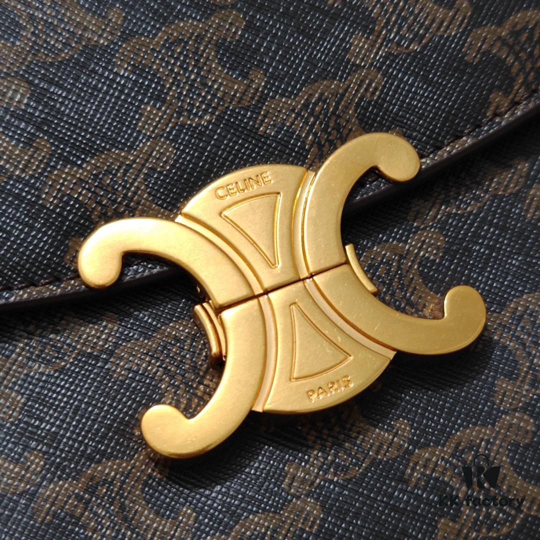 Top-Grade Cowhide, Crisply Textured Leather, Celine 2024 New Arrival Archival Handbag