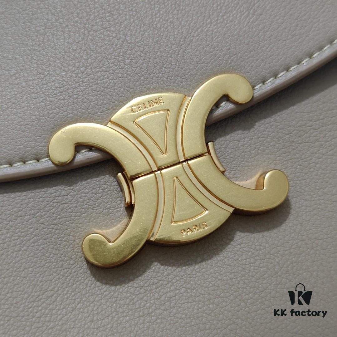 Crinkled Calfskin Celine 2024 New Triumph Handbag