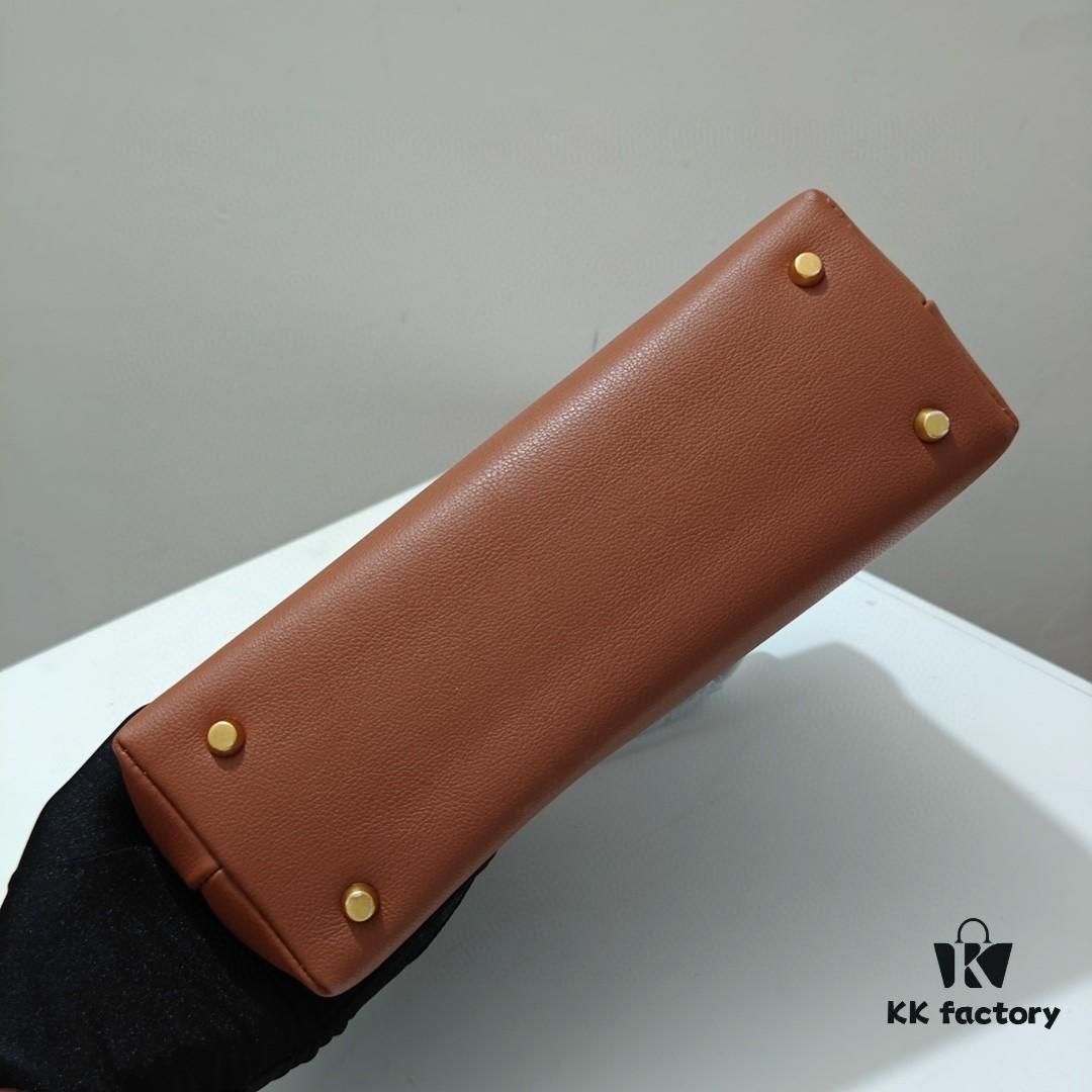 Celine 2024 New Arrival Archival Handbag in Crinkled Calfskin