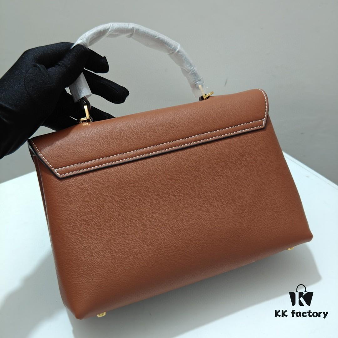 Celine 2024 New Arrival Archival Handbag in Crinkled Calfskin