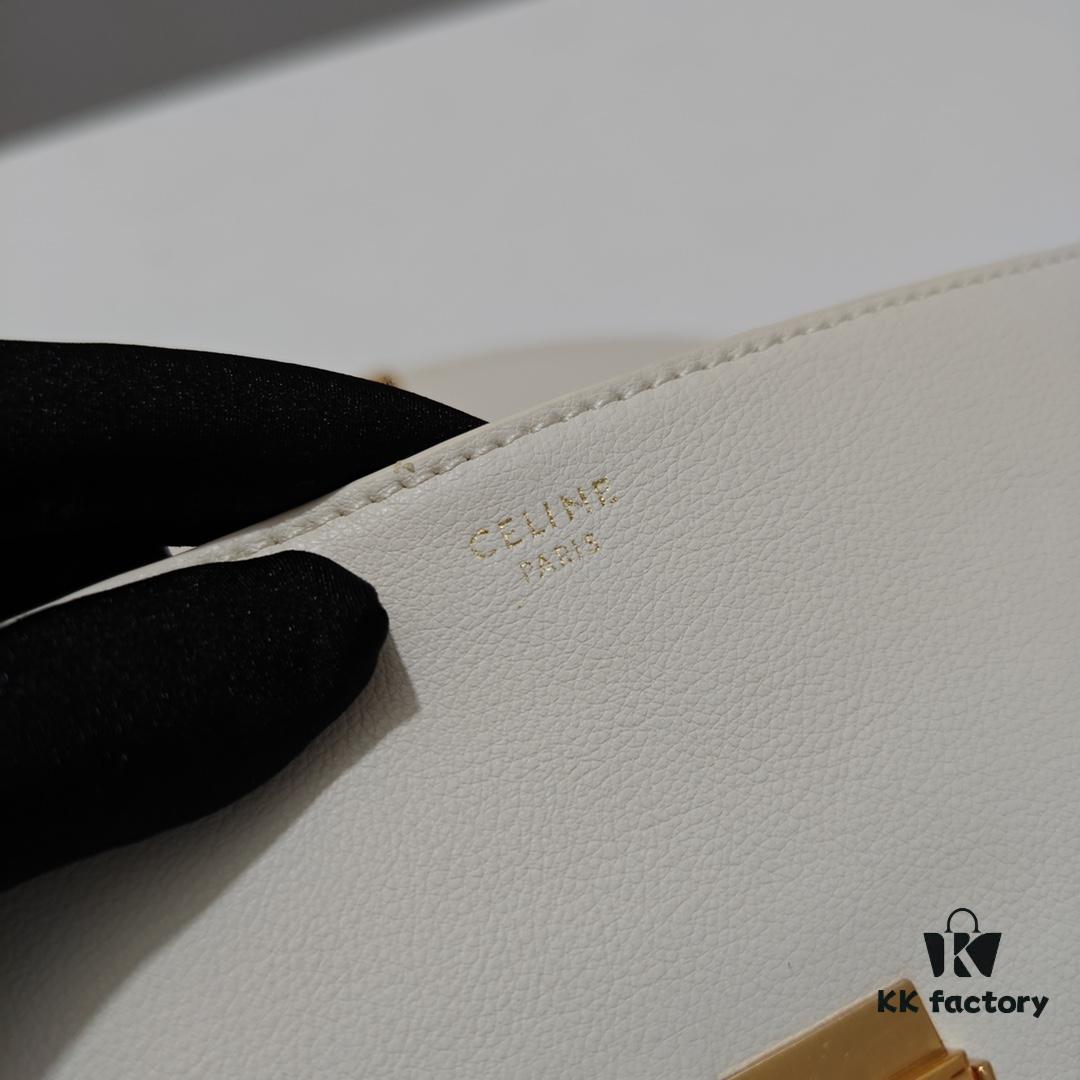 Top-Grade Cowhide, Crisply Textured Leather, Celine 2024 New Arrival Archlight Handbag, Minimalist and Elegant Design in Large Size 25cm