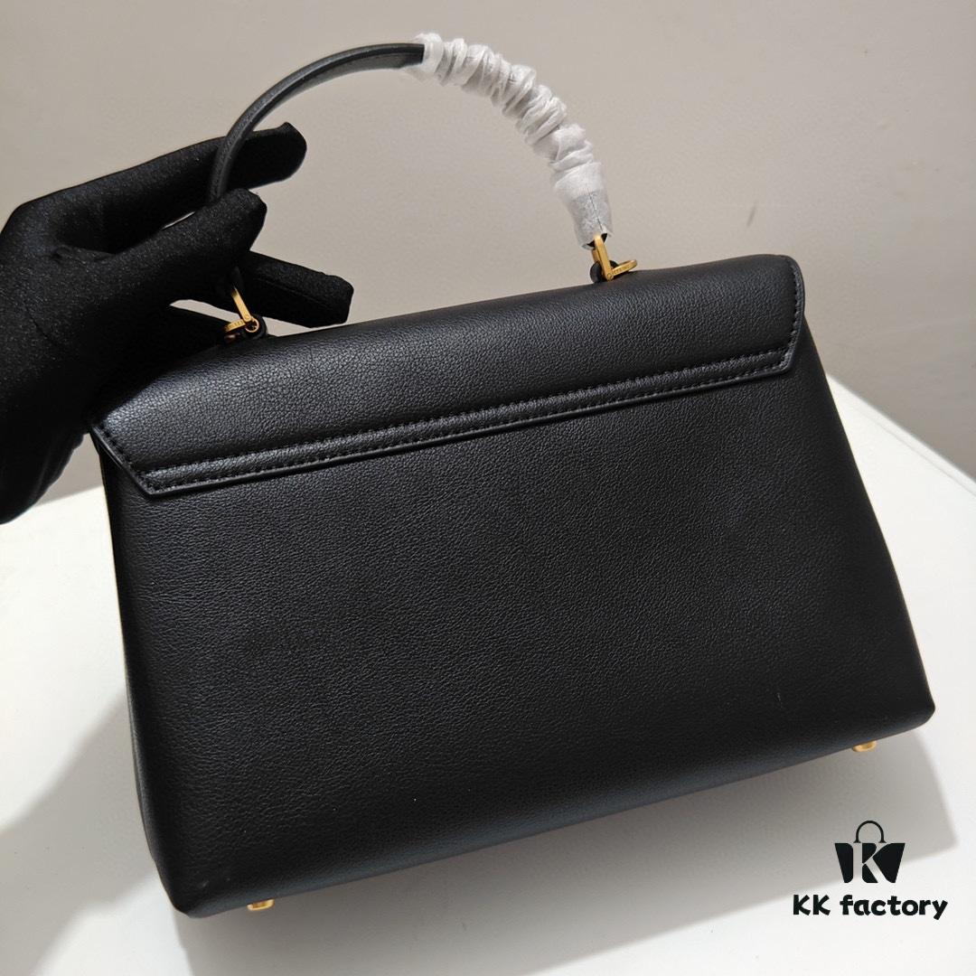 Top-Grade Cowhide, Crinkle Grain Leather, Celine 2024 New Arrival Archway Handbag, Minimalist and Exquisite Design in Large Size 25cm