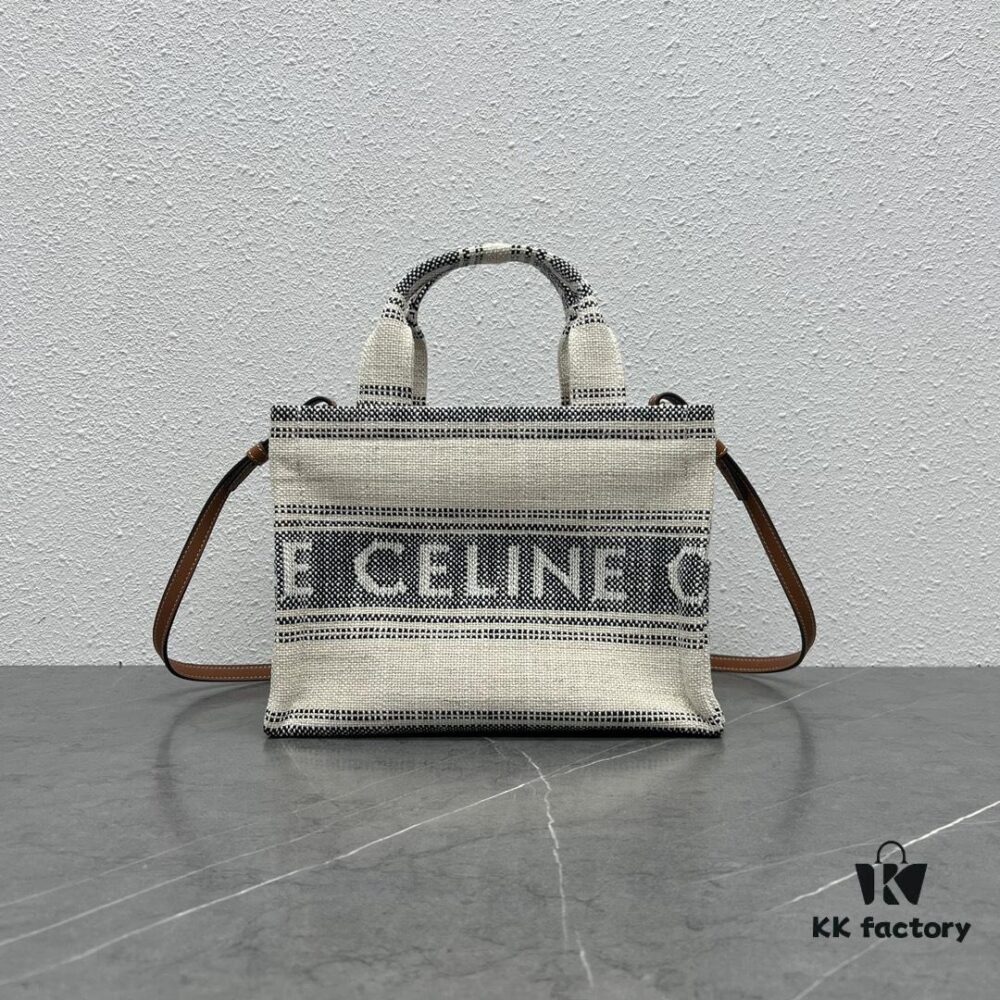 CABAS THAIS Small Celine Jacquard Striped Fabric Tote Bag - Handheld, Shoulder or Crossbody