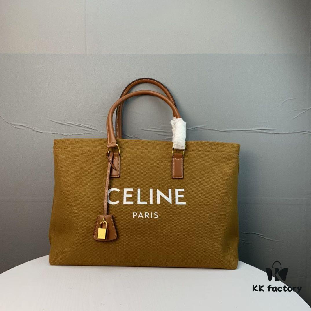 New Arrival 🔅 CABAS CELINE Canvas and Calfskin Crossbody Bag