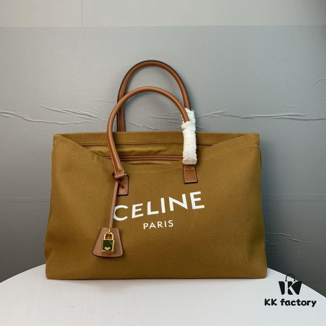 New Arrival 🔅 CABAS CELINE Canvas and Calfskin Crossbody Bag