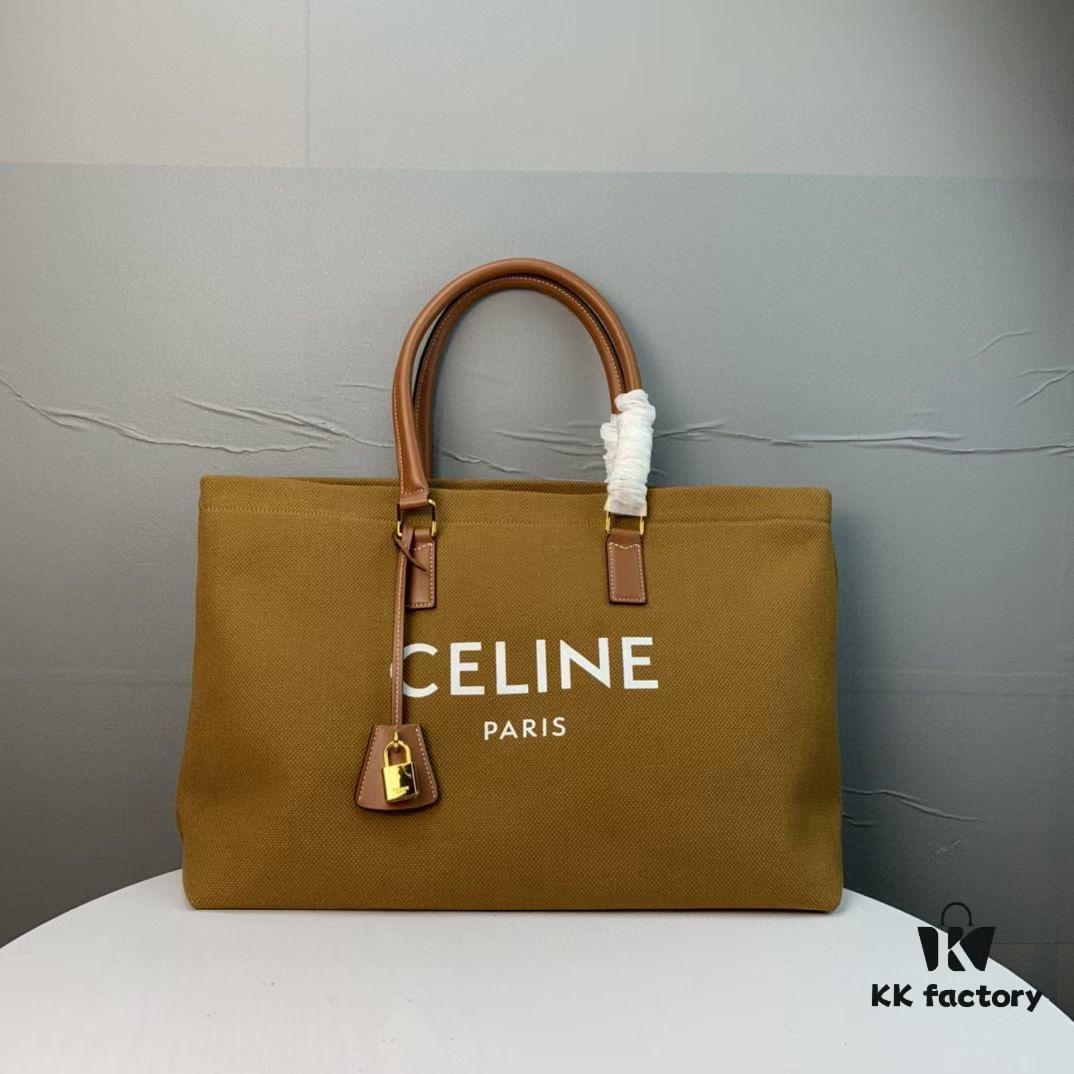 New Arrival 🔅 CABAS CELINE Canvas and Calfskin Crossbody Bag