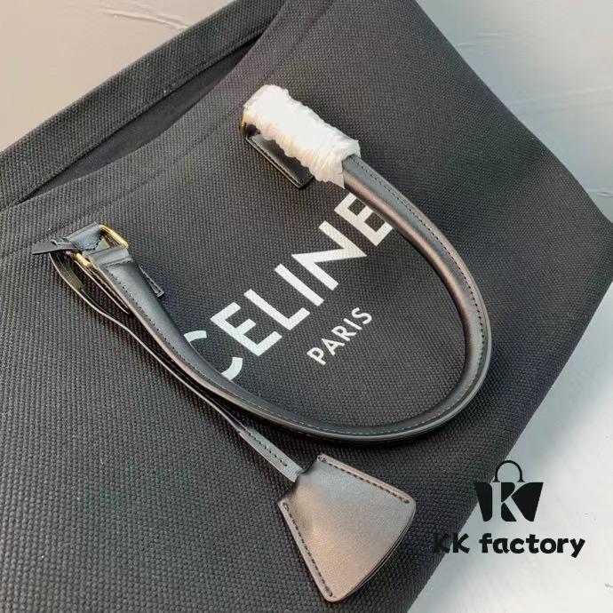 New Arrival 🔅 CABAS CELINE Canvas and Calfskin Crossbody Tote Bag