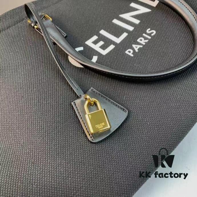 New Arrival 🔅 CABAS CELINE Canvas and Calfskin Crossbody Tote Bag