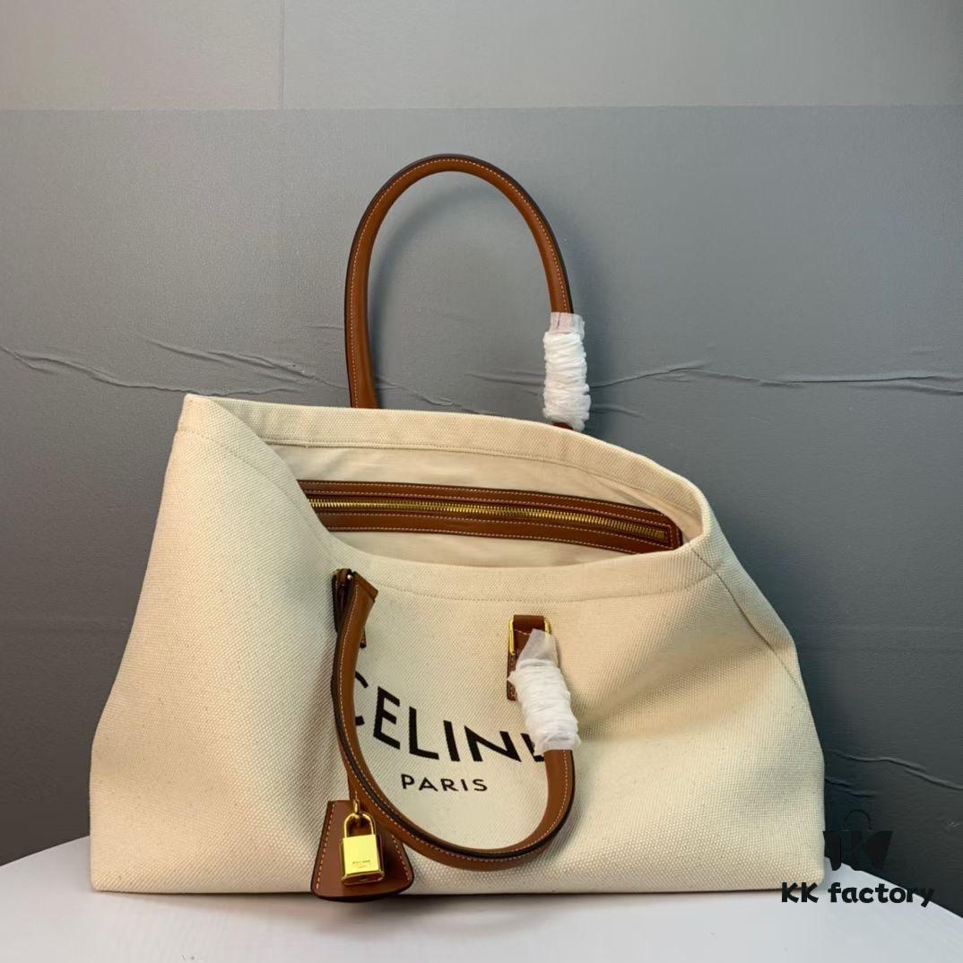 New Arrival 🔅 CABAS CELINE Printed Canvas and Calfskin Crossbody Tote Bag