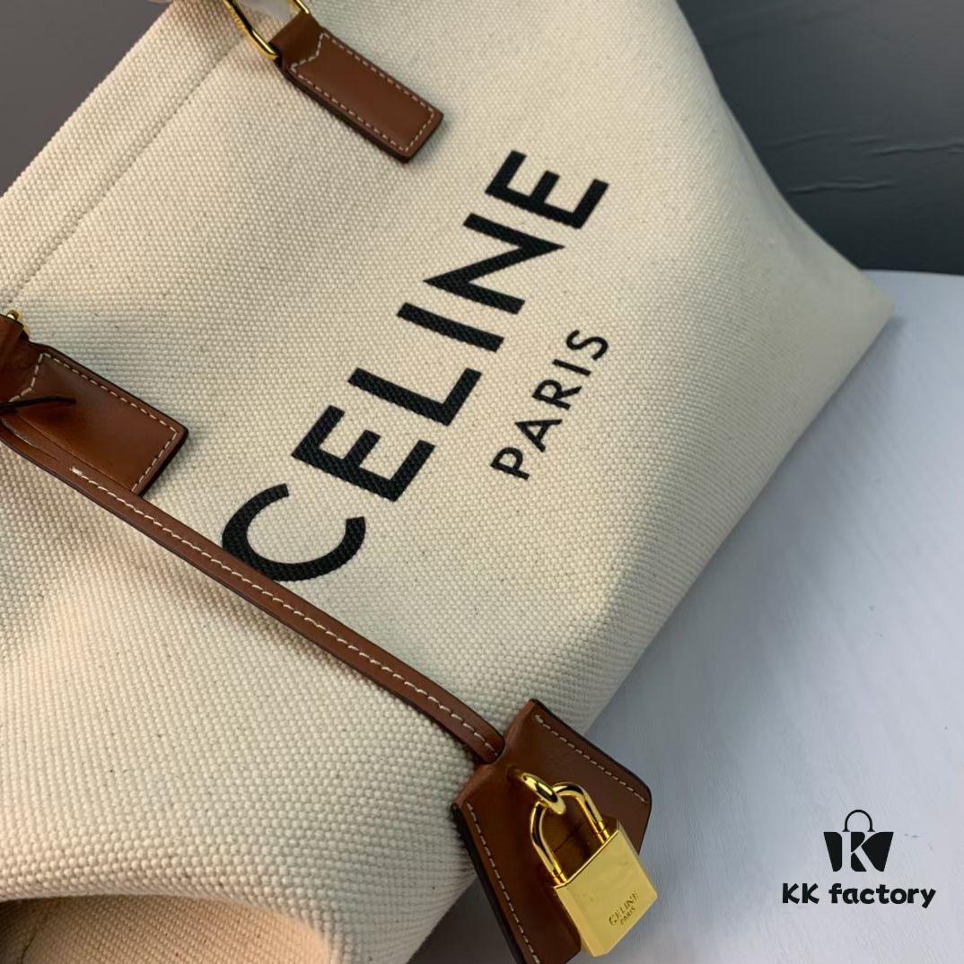 New Arrival 🔅 CABAS CELINE Printed Canvas and Calfskin Crossbody Tote Bag