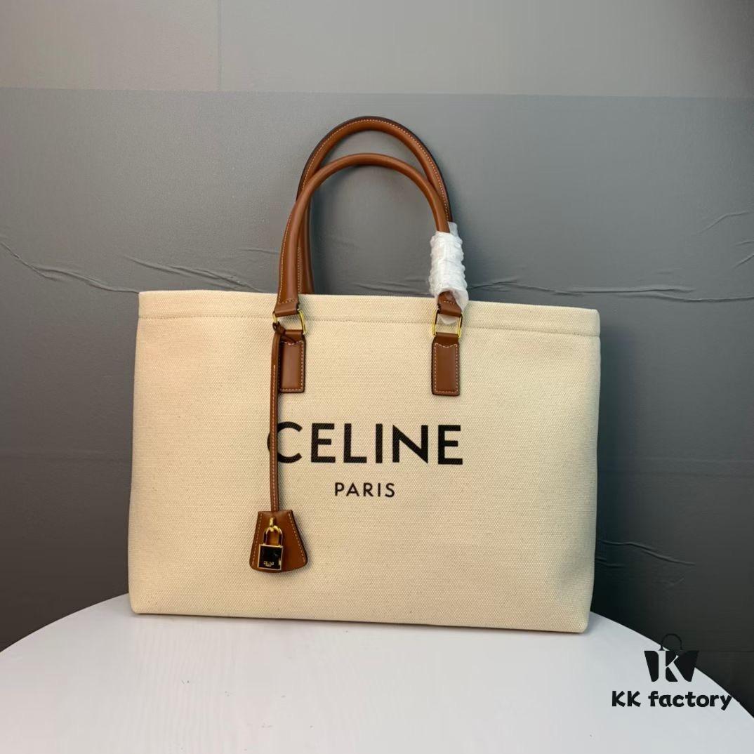 New Arrival 🔅 CABAS CELINE Printed Canvas and Calfskin Crossbody Tote Bag