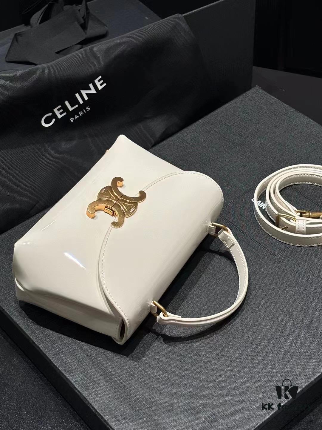 Top-tier Release Celine 2024 New Arrival Arc Triomphe Bag Patent Leather Mini Size 20.5x13x8
