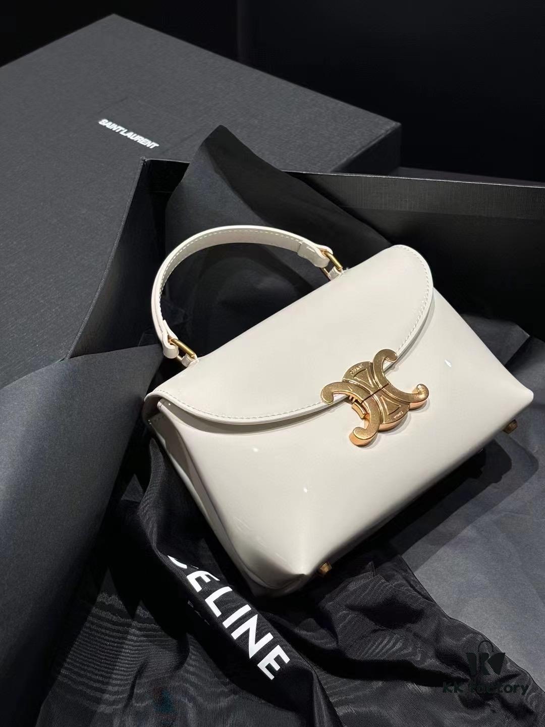 Top-tier Release Celine 2024 New Arrival Arc Triomphe Bag Patent Leather Mini Size 20.5x13x8