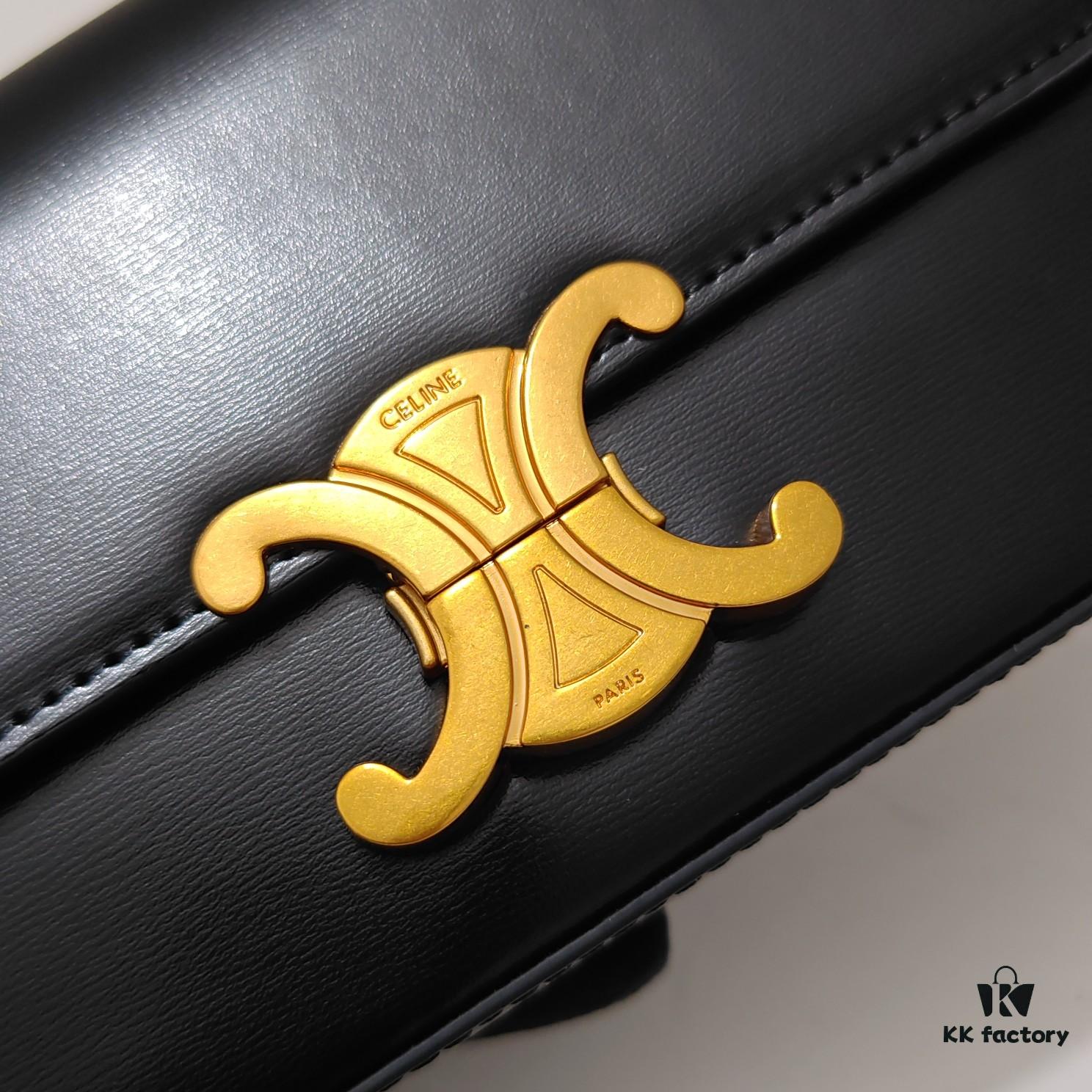 Top Quality Original Celine Triomphe Classic Crossbody Bag, Veined Calfskin Leather, Can Be Carried Underarm, by Hand or Crossbody, Perfect Match in Design and Color, Elegant 3D Structure