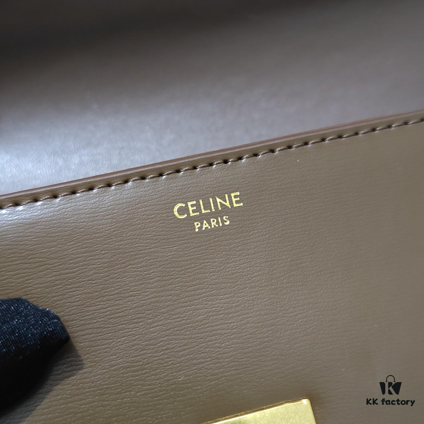 Top Quality Original Celine Triomphe Classic Crossbody Bag, Veined Calfskin Leather, Can Be Carried Underarm, by Hand or Crossbody