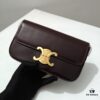 Top Quality Original Celine Triomphe Classic Underarm Bag New Patent Chocolate Brown