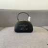 Celine New Logo Print Half-Moon Mini Bag, Black, Genuine Leather Trim, Adjustable Detachable Strap