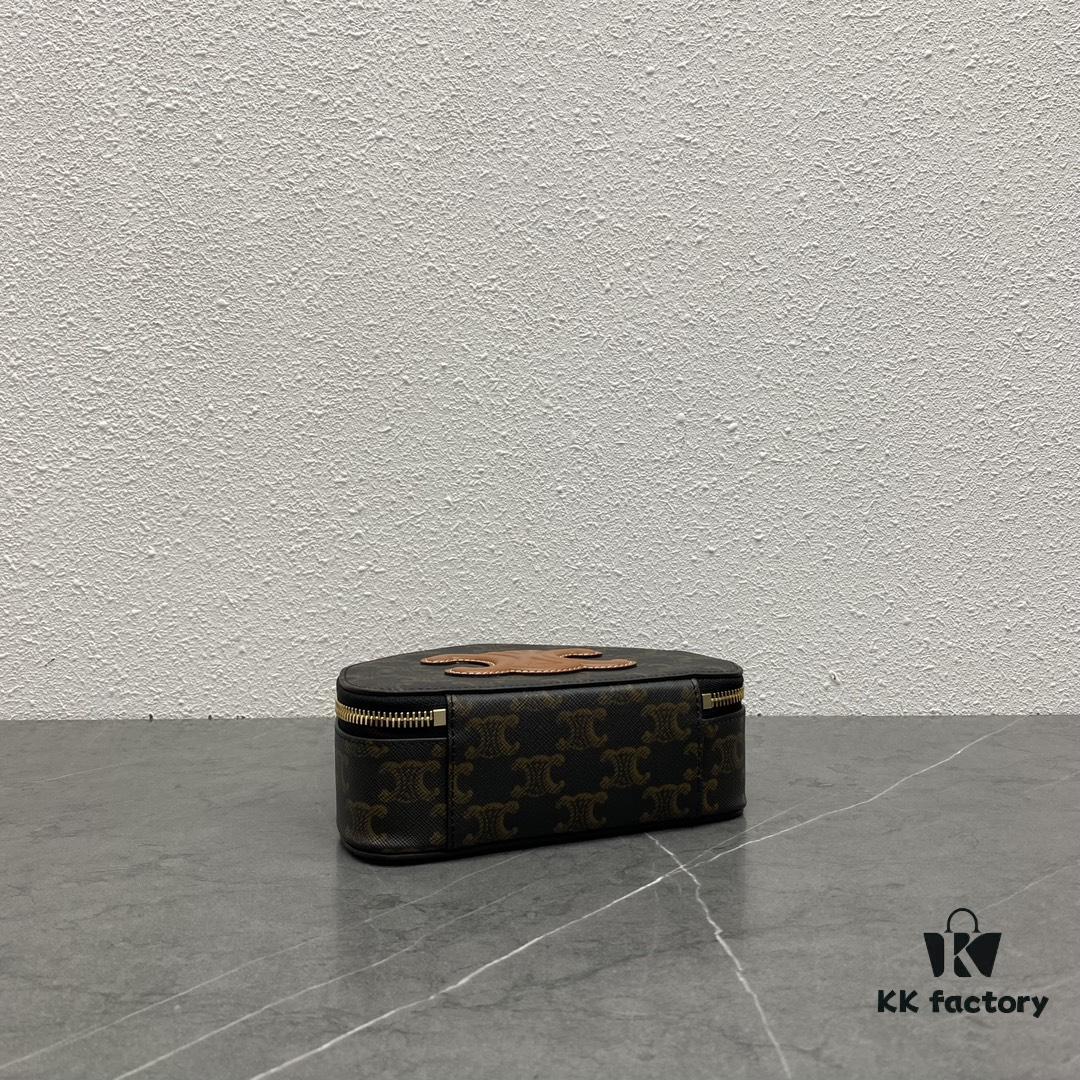 Celine New Logo Printed Half-Moon Bag - Mini Leather Handbag with Adjustable Strap