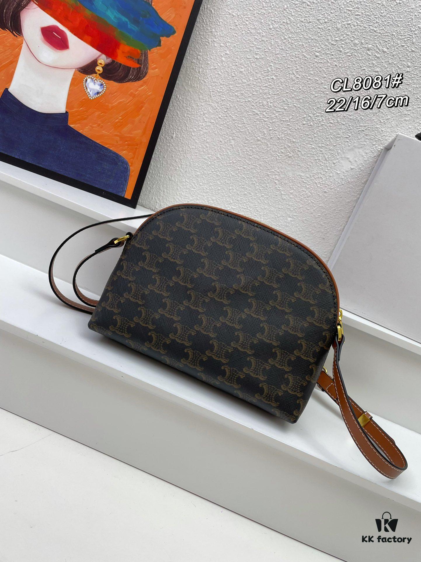 CELINE New Arrival Shell Bag, Zipper Closure, Shoulder Crossbody