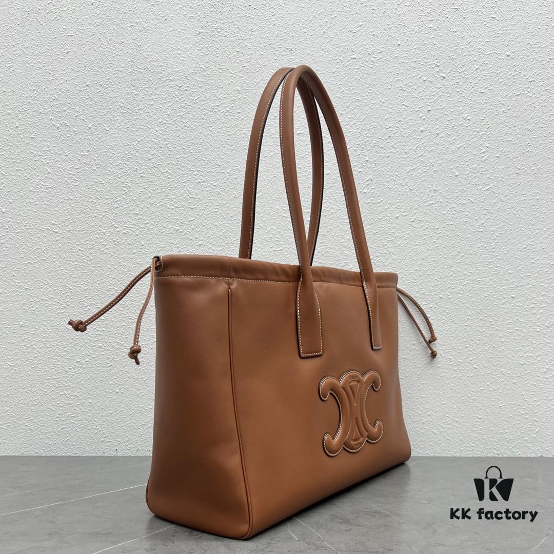 CELINE Early Autumn CABAS TRIOMPHE Drawstring Tote Bag