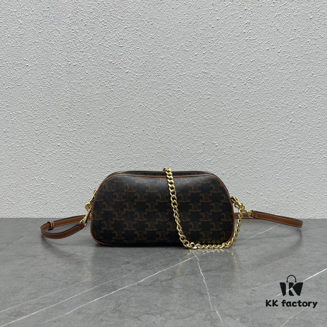 Celine New Arrival | MULTI Logo Print Cowhide Leather Handbag