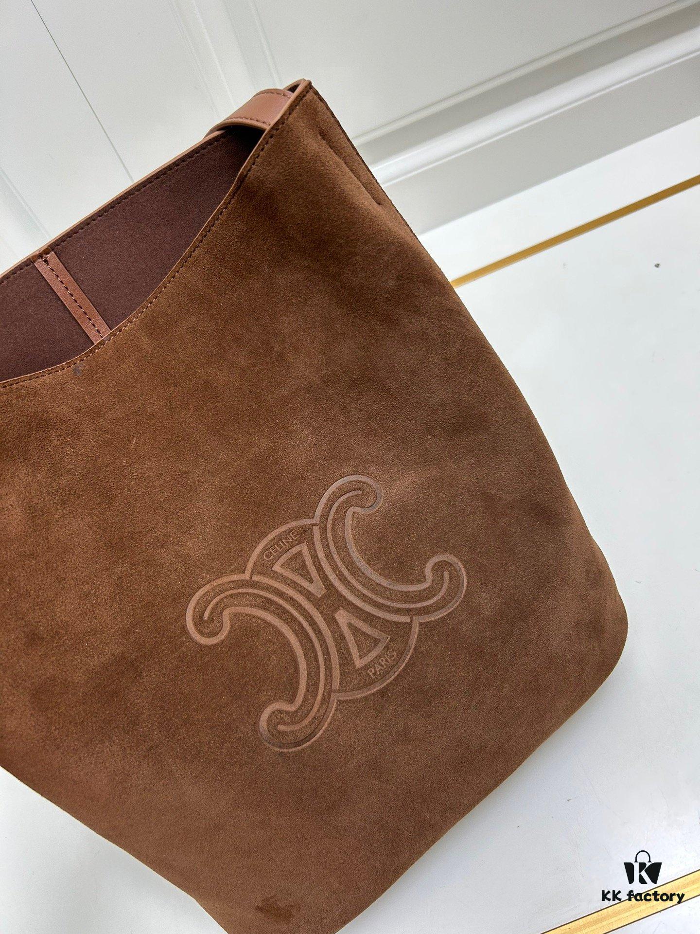 Upgraded Release 💯💯 Celine Fall/Winter New Arrival Suede Soft Cowhide Underarm Bag Size 30*27*10.5 Adjustable Shoulder Strap