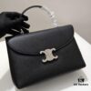 Top-Grade Cowhide, Crinkle Grain Leather, Celine 2024 New Arrival Arc Triomphe Bag, Minimalist and Elegant Design in Large Size 25cm