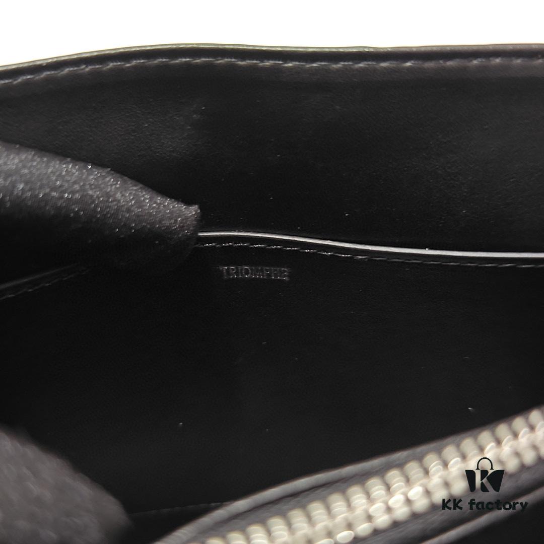 Top-Grade Cowhide, Crinkle Grain Leather, Celine 2024 New Arrival Arc Triomphe Bag, Minimalist and Elegant Design in Large Size 25cm