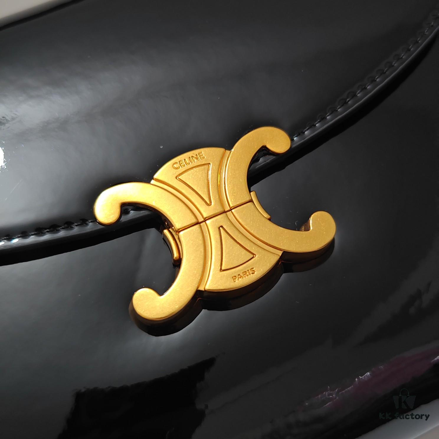 Top-Grade Cowhide New Style Patent Leather Celine 2024 Avant Bag Large 25cm