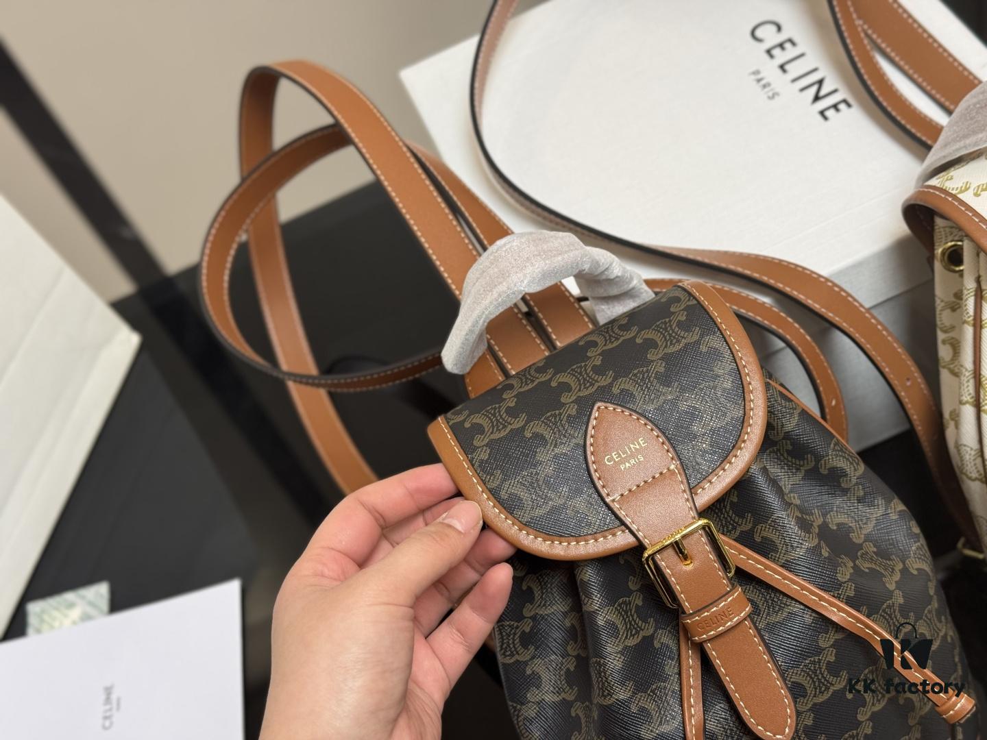 Celine Leather Backpack in Cowhide - Large Size