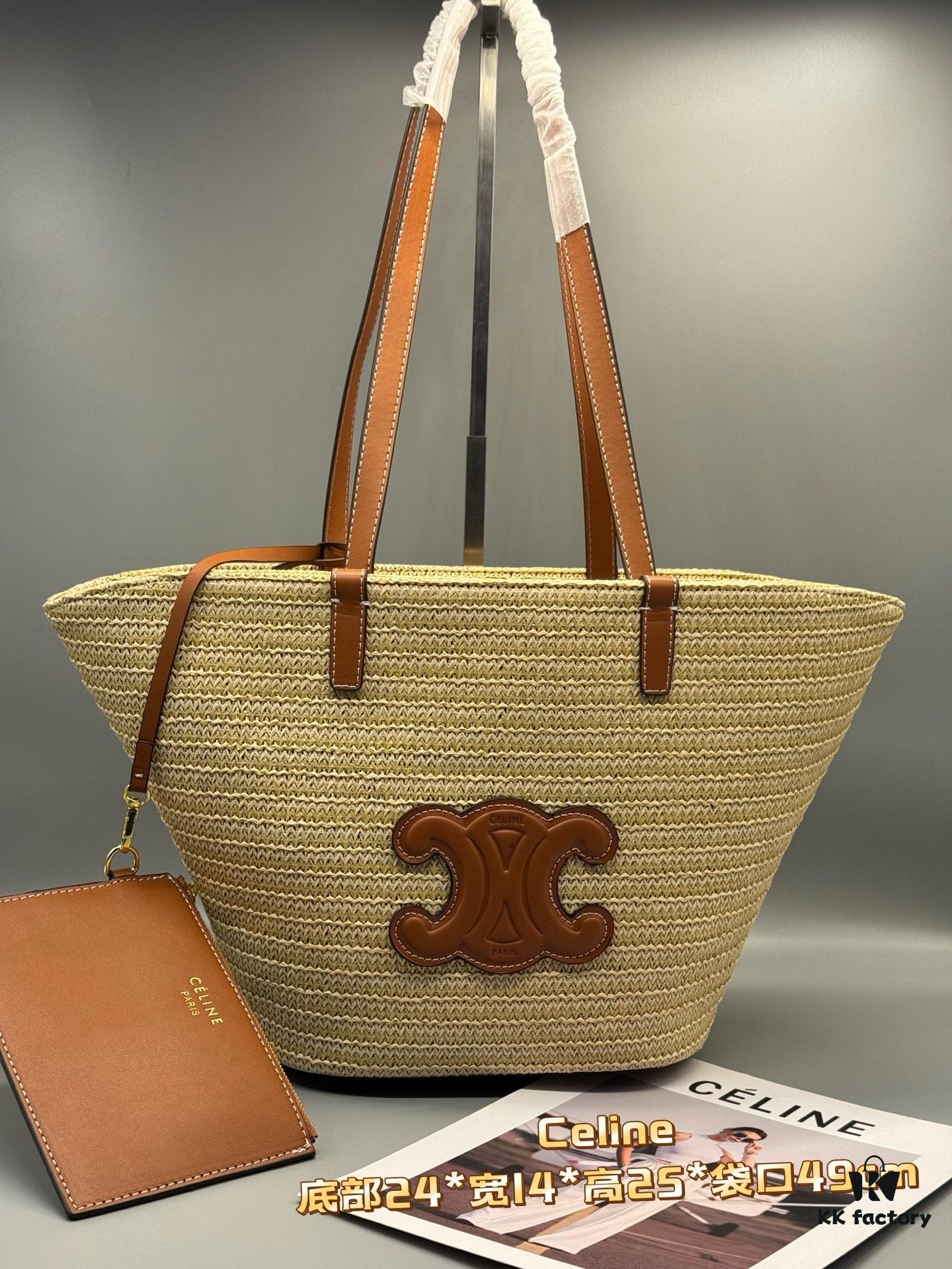 Celine New 💫 This tote bag is handcrafted from raffia tree fibers unique to Morocco, a must-have for summer vacations ⛱️