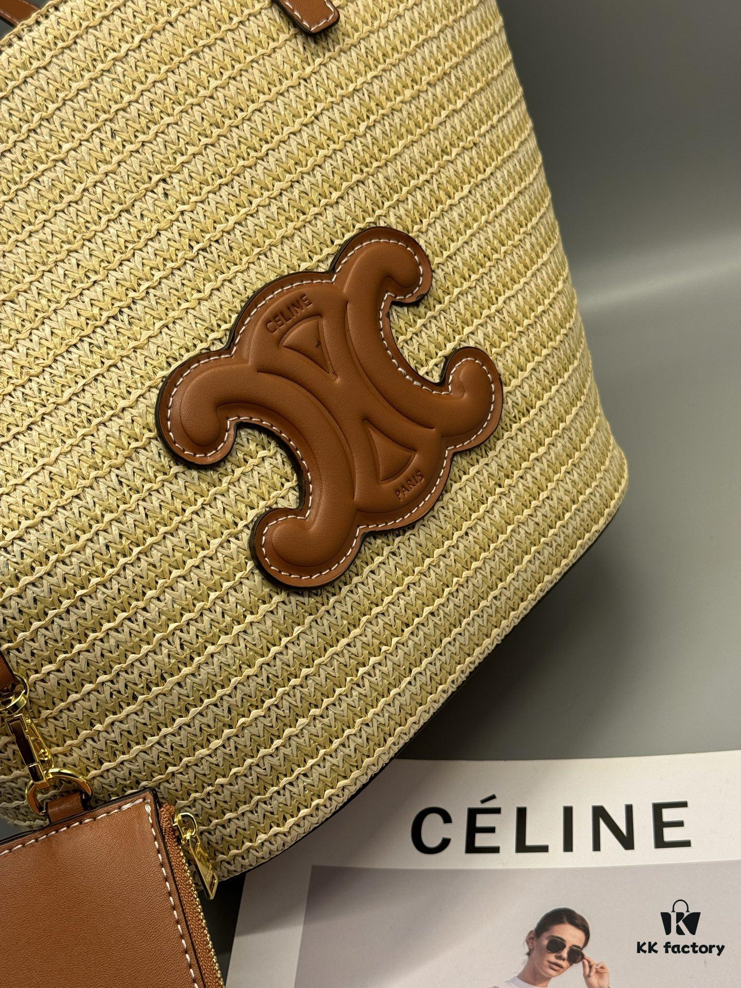 Celine New 💫 This tote bag is handcrafted from raffia tree fibers unique to Morocco, a must-have for summer vacations ⛱️