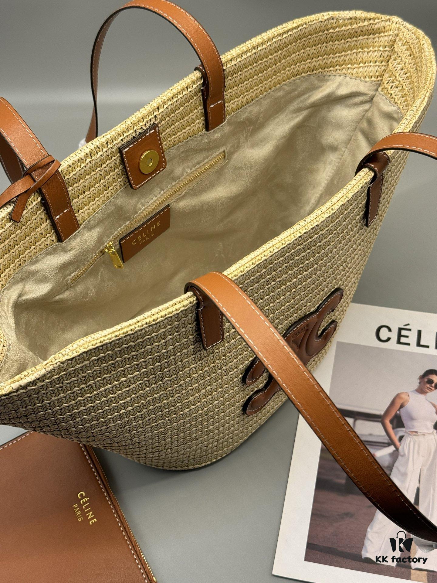 Celine New 💫 This tote bag is handcrafted from raffia tree fibers unique to Morocco, a must-have for summer vacations ⛱️
