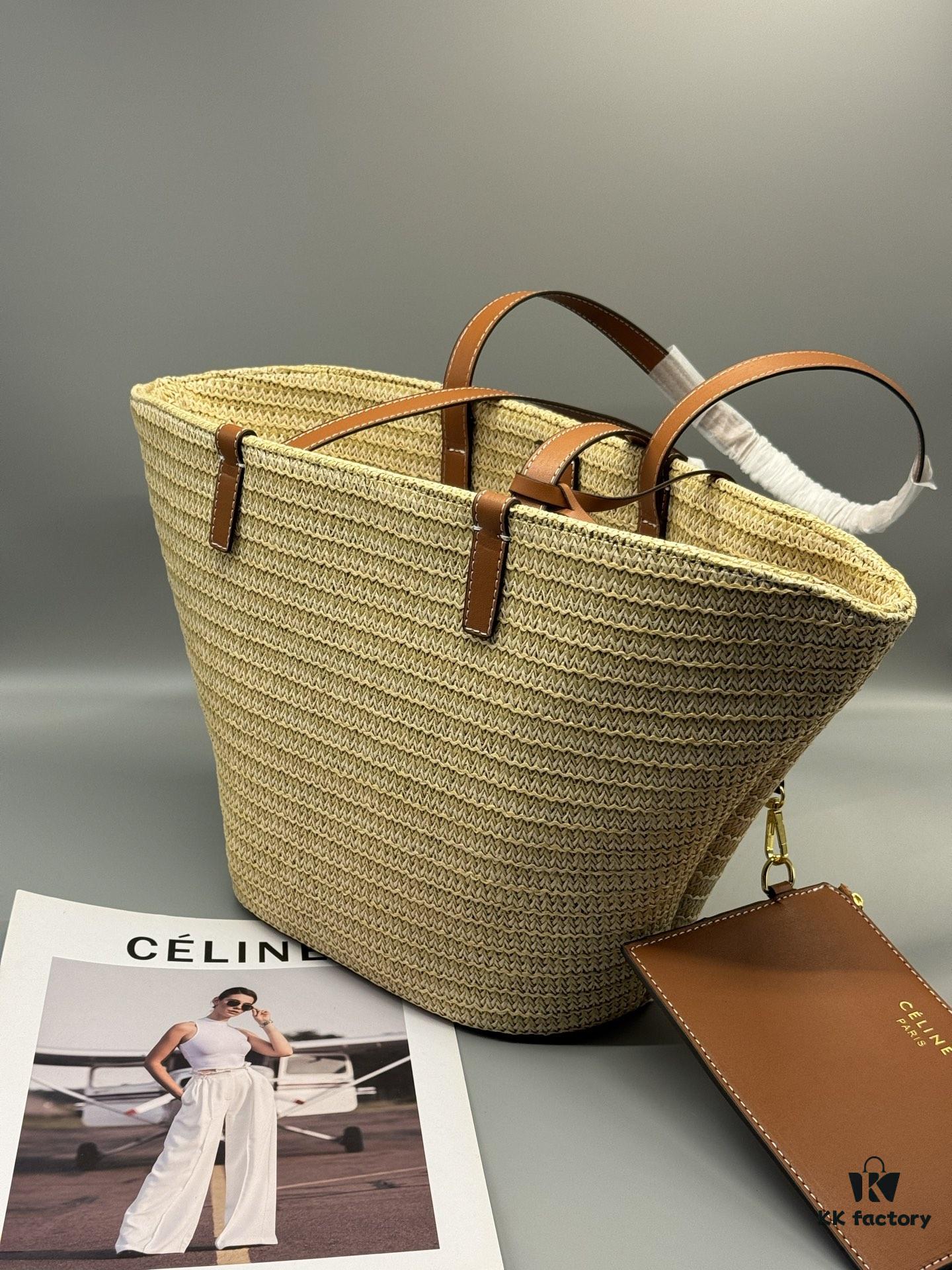 Celine New 💫 This tote bag is handcrafted from raffia tree fibers unique to Morocco, a must-have for summer vacations ⛱️