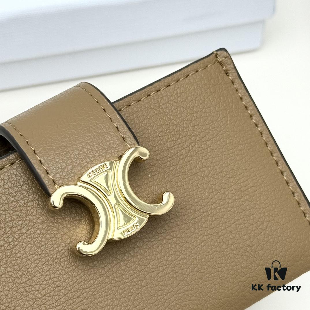 Celine 794 Black Brown Smoke Grey 10.5*6 Accordion Fold Card Holder