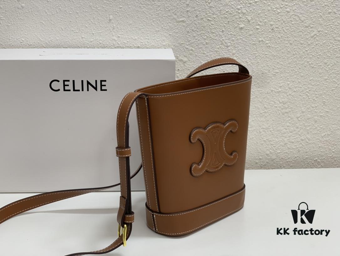 Celine Extra Mini Bucket Bag, New Arrival, Early Spring Collection, Exquisitely Crafted in Smooth Calfskin Leather, Compact Size Fits Phone and Small Essentials