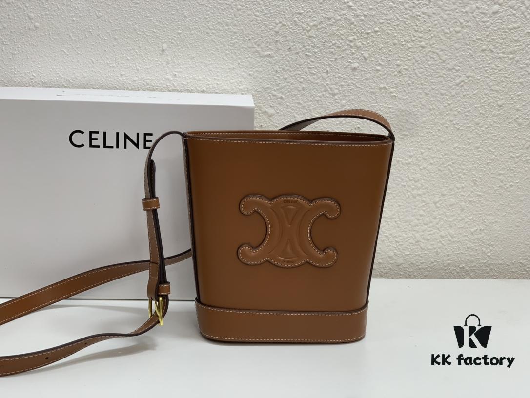 Celine Extra Mini Bucket Bag, New Arrival, Early Spring Collection, Exquisitely Crafted in Smooth Calfskin Leather, Compact Size Fits Phone and Small Essentials