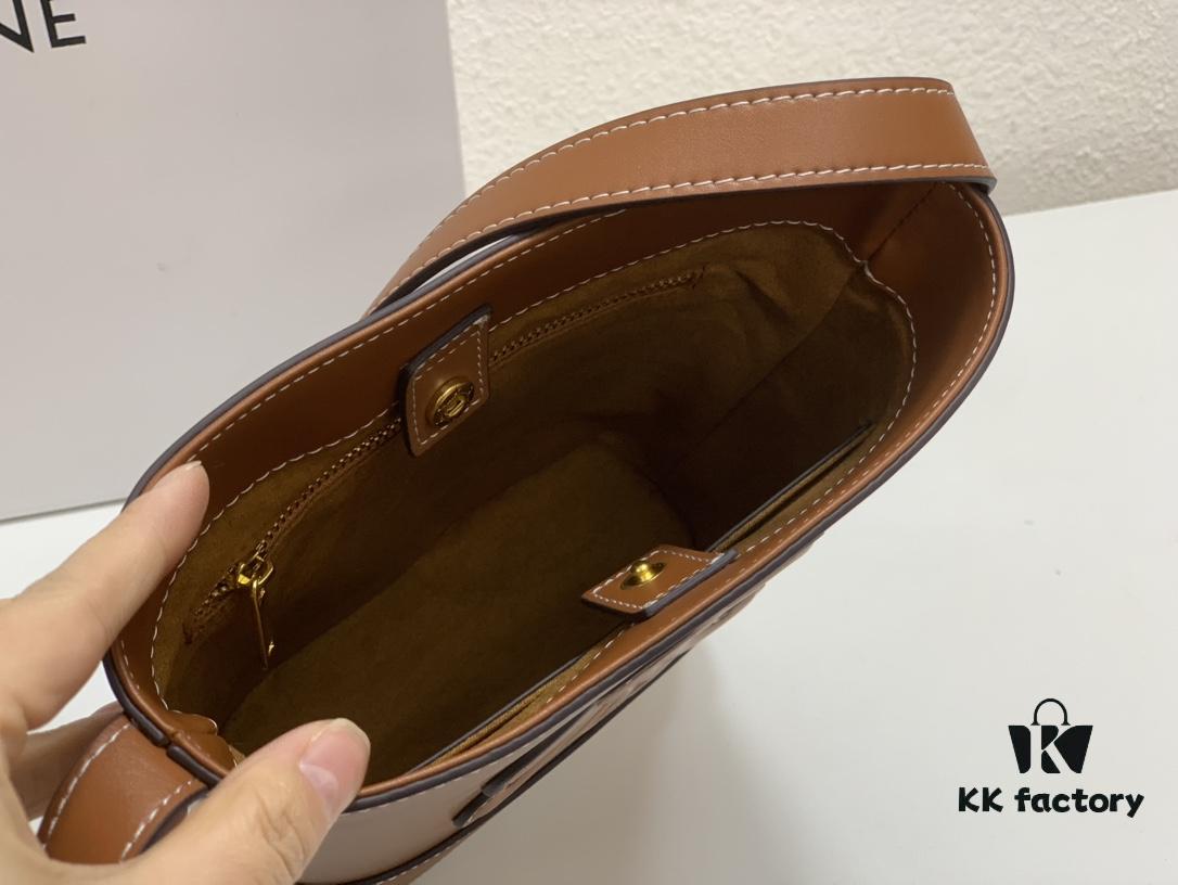 Celine Extra Mini Bucket Bag, New Arrival, Early Spring Collection, Exquisitely Crafted in Smooth Calfskin Leather, Compact Size Fits Phone and Small Essentials