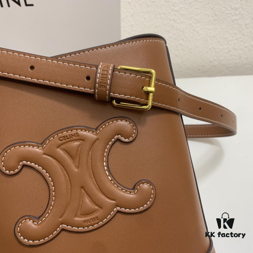 Celine Extra Mini Bucket Bag, New Arrival, Early Spring Collection, Exquisitely Crafted in Smooth Calfskin Leather, Compact Size Fits Phone and Small Essentials