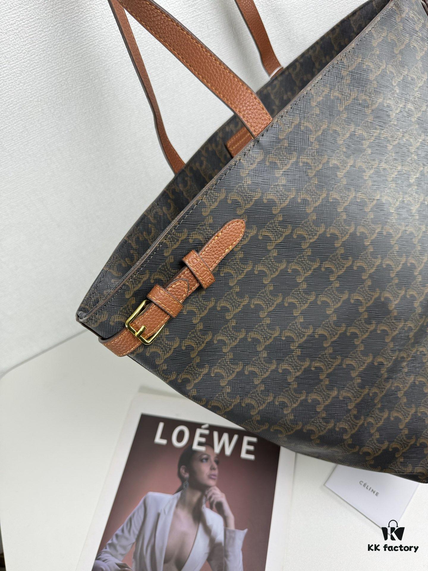 Celine Shopping Bag, Imported Crinkled Leather, Fashionable and Versatile, Must-Have Item for Trendsetters