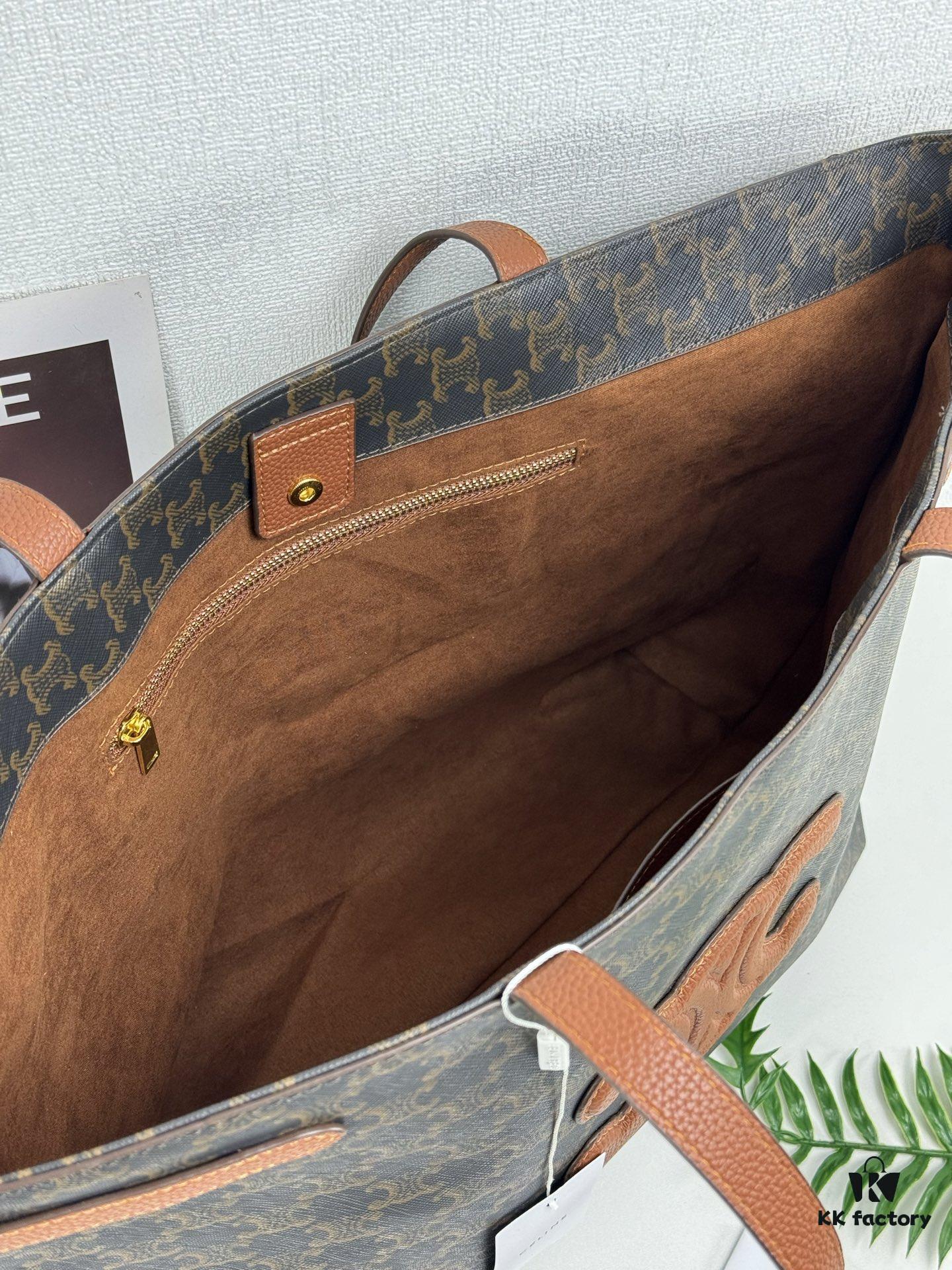 Celine Shopping Bag, Imported Crinkled Leather, Fashionable and Versatile, Must-Have Item for Trendsetters