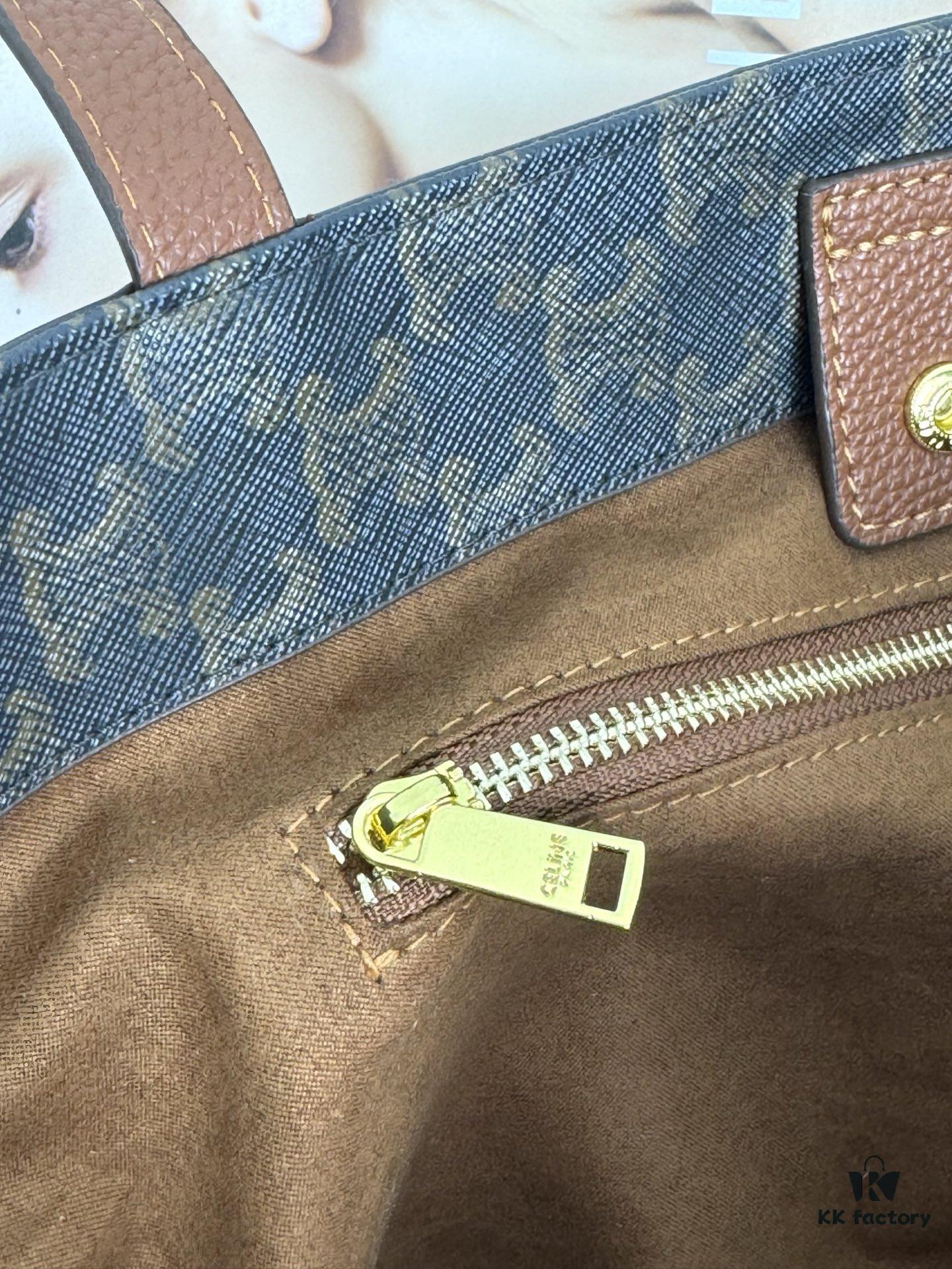 Celine Shopping Bag, Imported Crinkled Leather, Fashionable and Versatile, Must-Have Item for Trendsetters