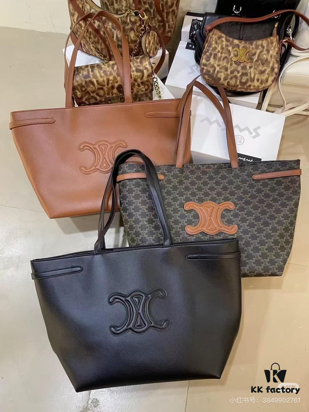 Celine Shopping Bag, Imported Crinkled Leather, Fashionable and Versatile, Must-Have Item for Trendsetters