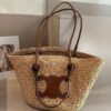 Celine Wicker Handwoven Raffia Bag, Official Website Style, Essential for Summer Beach Travel