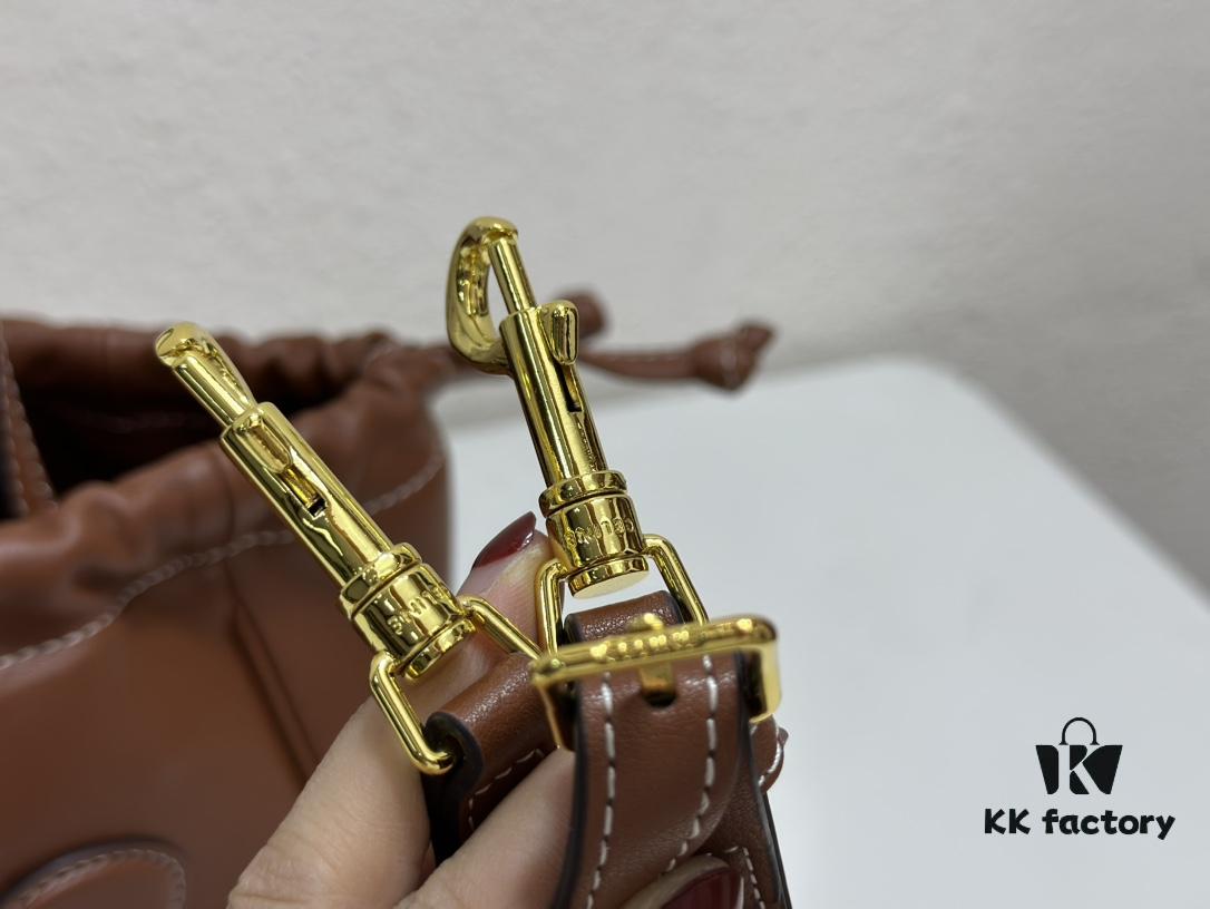 CELINE | Mini Smooth Calfskin Drawstring Tote in Vintage Caramel - Newest MINI CUIR CABAS