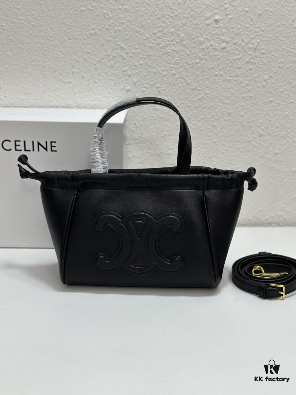 CELINE | Mini Smooth Calfskin Drawstring Tote Bag 💛 Latest MINI CUIR CABAS