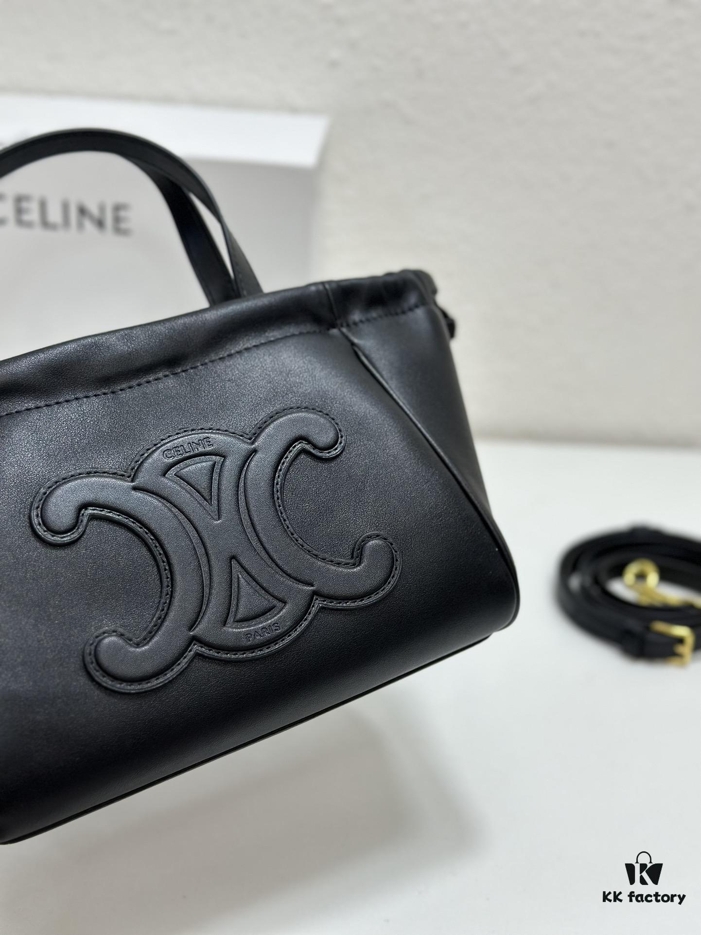 CELINE | Mini Smooth Calfskin Drawstring Tote Bag 💛 Latest MINI CUIR CABAS