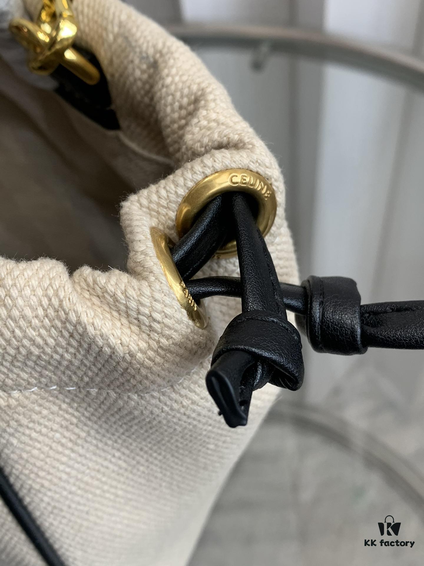 CELINE｜Mini Smooth Calfskin Drawstring Tote in Caramel - Latest MINI CUIR CABAS